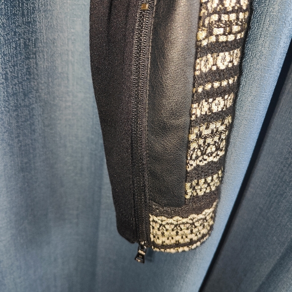 BCBGMaxAzria Leonardo Tweed Metallic Leather Jacket - Picture 14 of 17